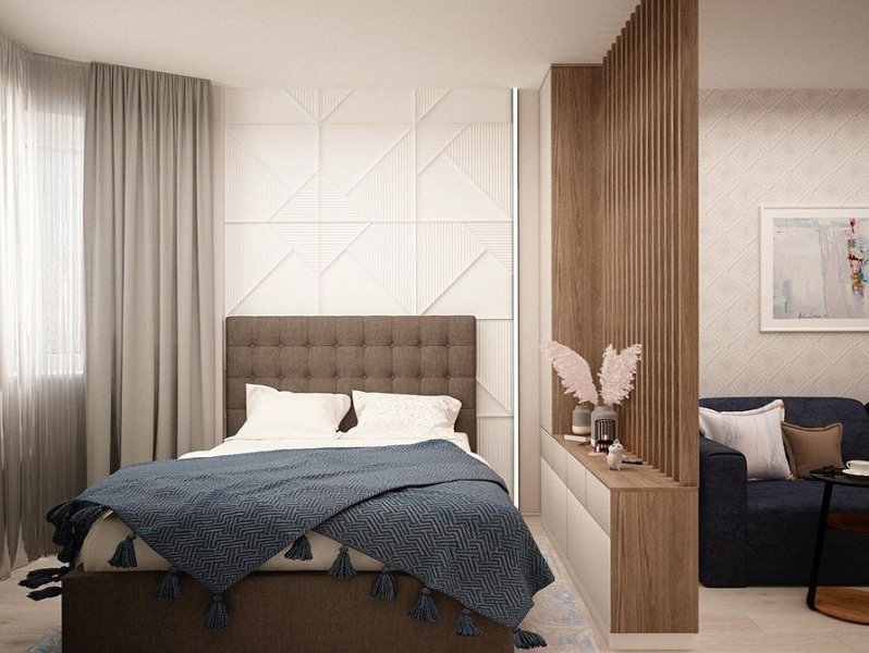 
                                Дизайн спальни-гостиной: идеи зонирования и фото реальных примеров                            
