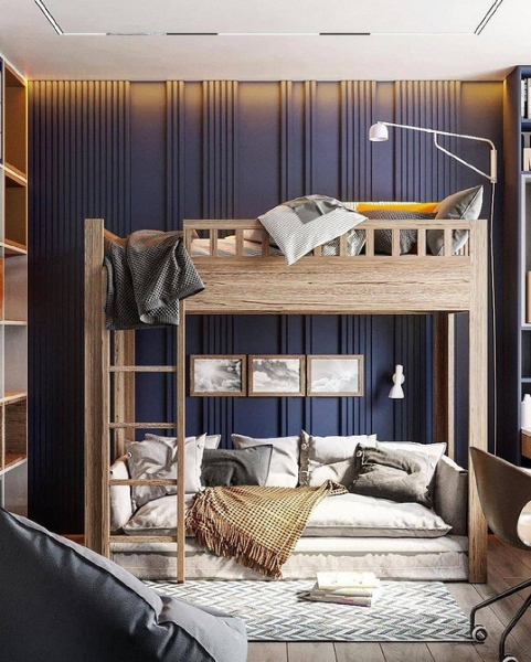 Двухъярусная кровать с диваном: особенности конструкции, идеи дизайна и 45 фото