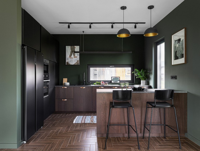 Как использовать темные цвета в интерьере: замечательный пример квартиры 137 кв м