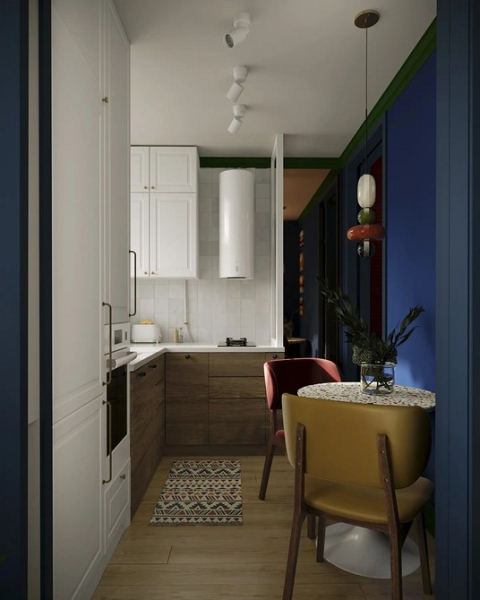 Кухня в хрущевке с холодильником: 4 варианта планировки, примеры проектов и 70 фото
