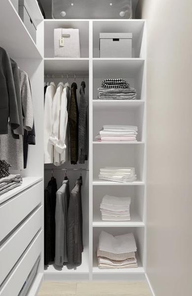 
                                Маленькая гардеробная: где разместить в квартире, лучшие идеи обустройства и 73 фото                            