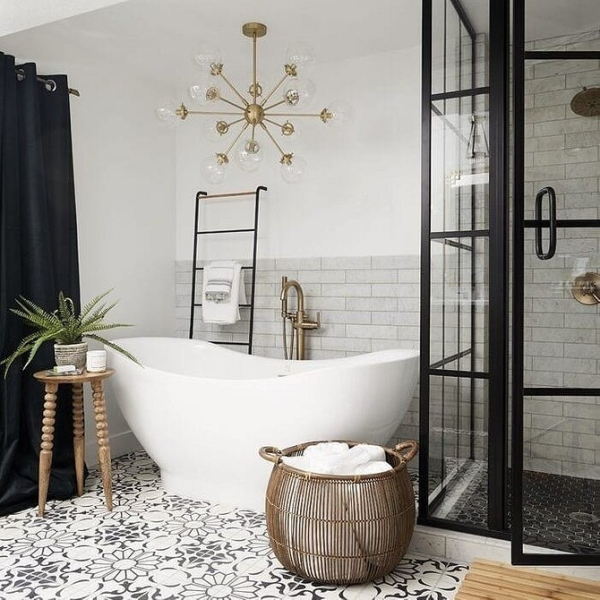 
                                Отдельностоящая ванна: советы по выбору и 98 потрясающих фото в интерьере                            