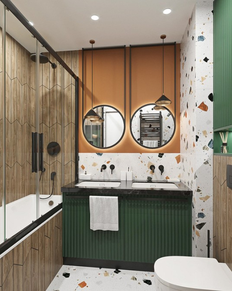 Перегородка в ванной: варианты дизайна, 5 лучших материалов и 78 фотопримеров